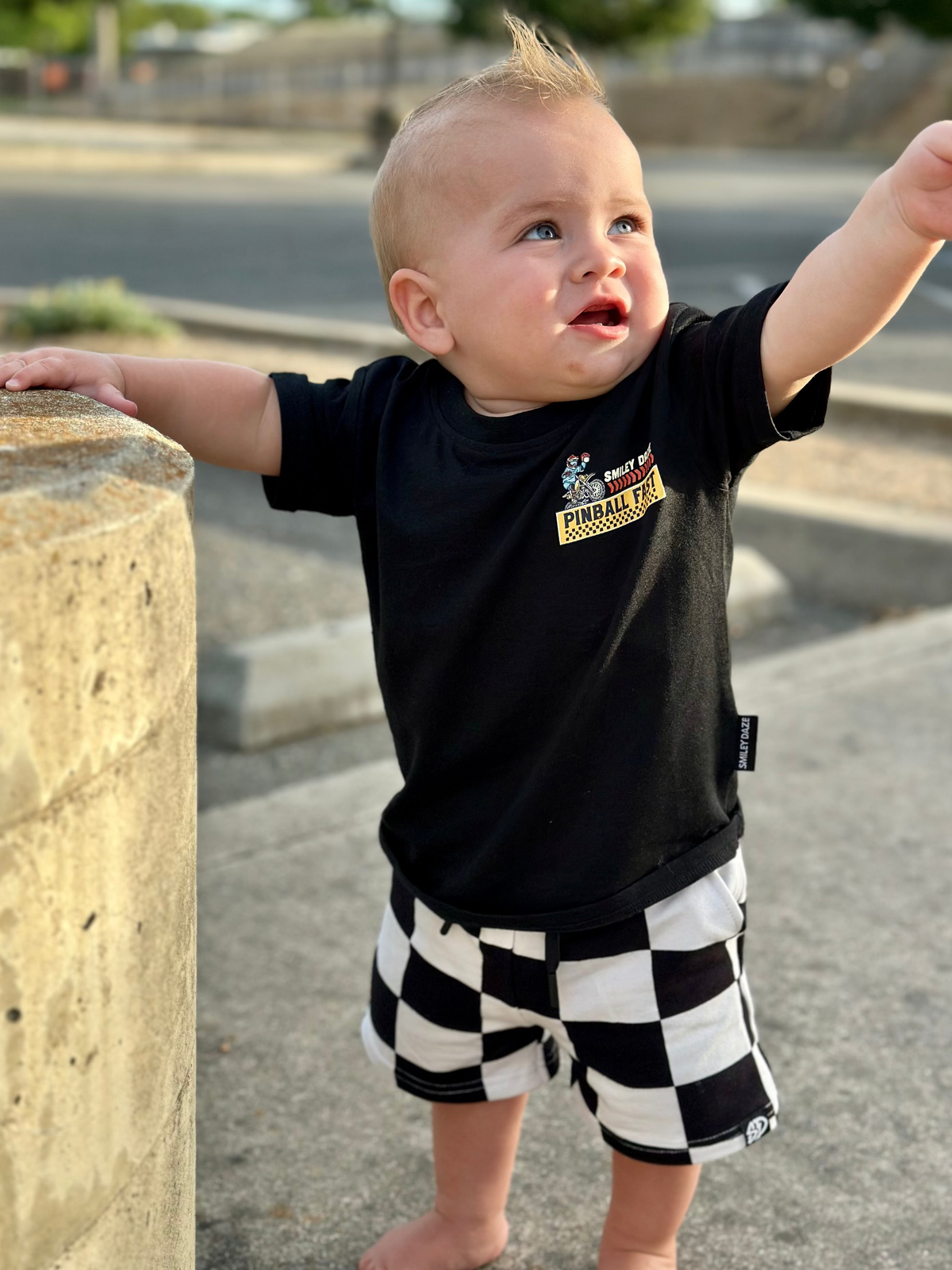 PINBALL FAST • BAMBOO TEE: 12/18m