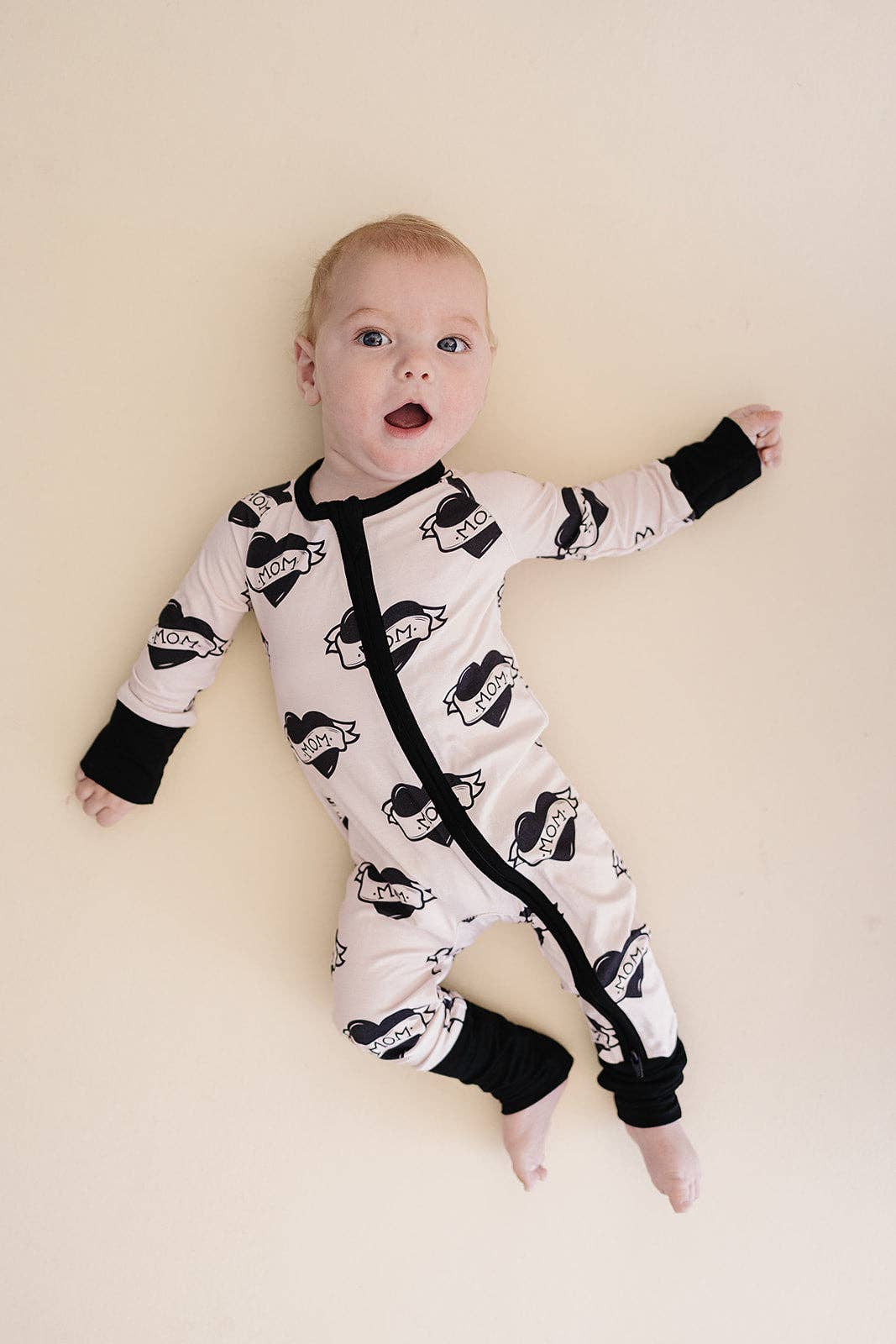 Bamboo Zip Romper | Mom Tattoo: 3-6M