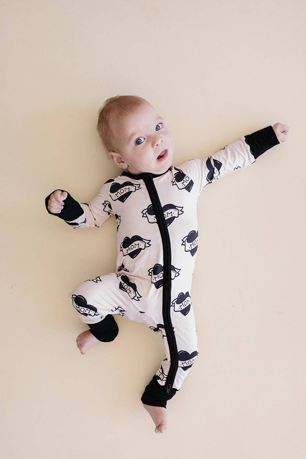 Bamboo Zip Romper | Mom Tattoo: 3-6M