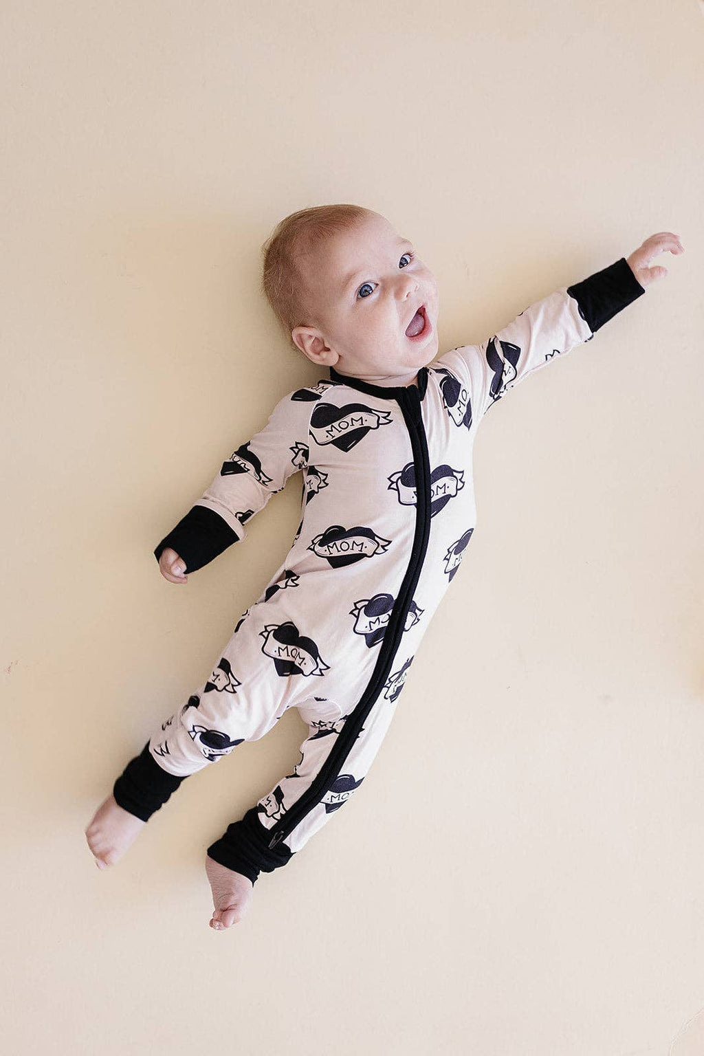 Bamboo Zip Romper | Mom Tattoo: 3-6M