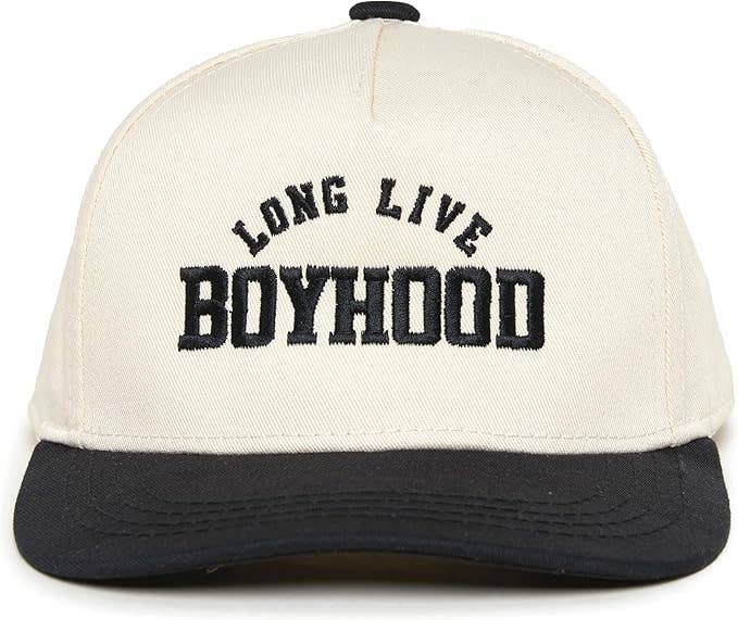 Kids/Baby Two Tone Cap - Long Live Boyhood - Black/Beige: Infant (0-12 Months)