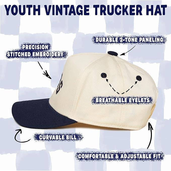 Kids/Baby Two Tone Vintage Cap - Bubs (Navy/Beige): Toddler (12-24 Months)