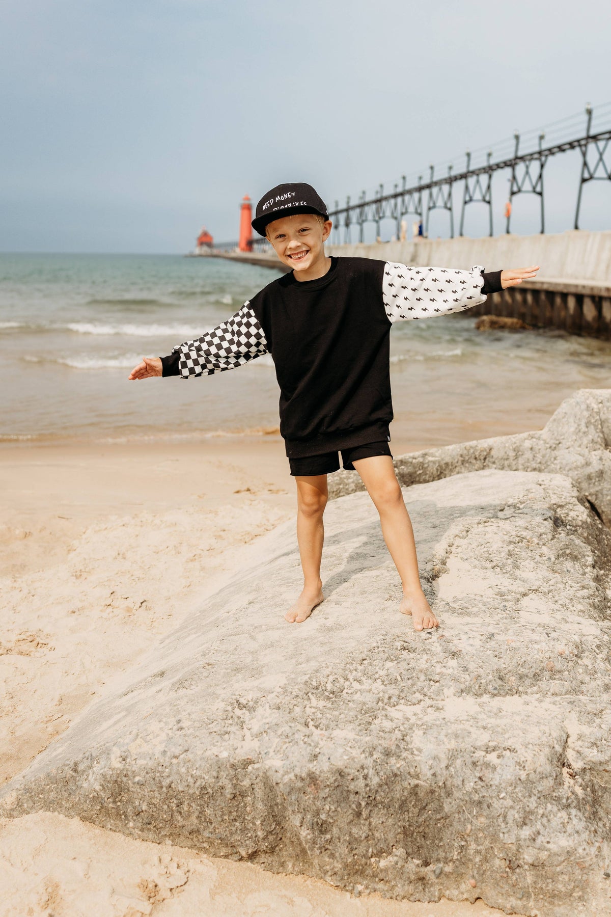 RAD • CREWNECK • CHECKERED + BOLTS: 12/18m
