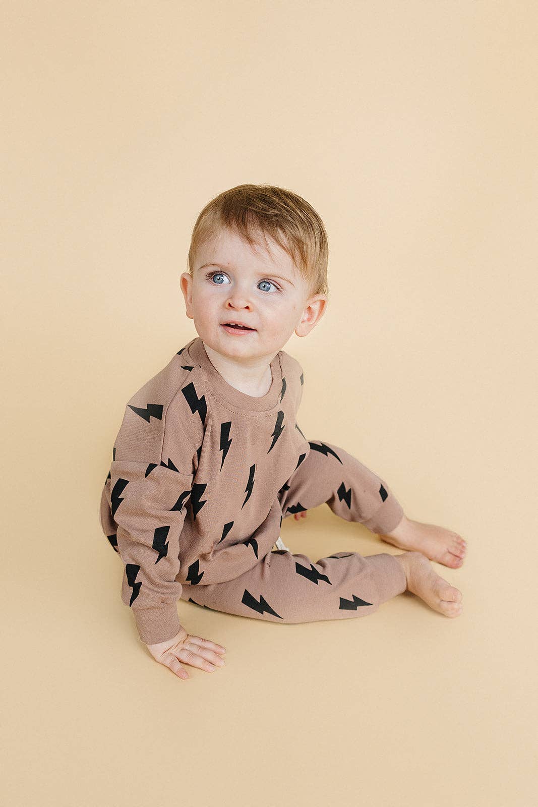 Jogger Set | Mocha Bolts: 18-24M