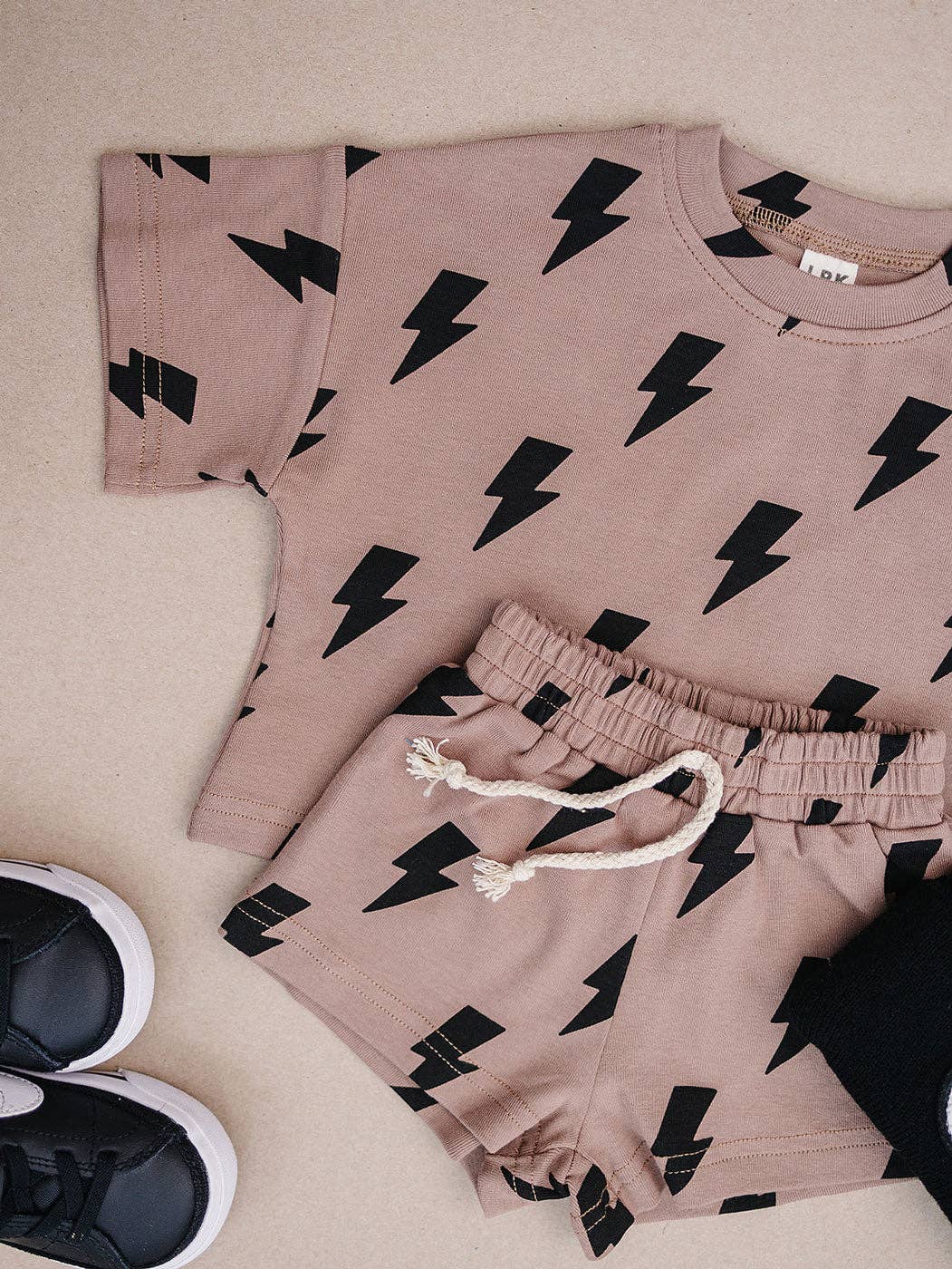 Shorts Set | Mocha Bolts: 4T