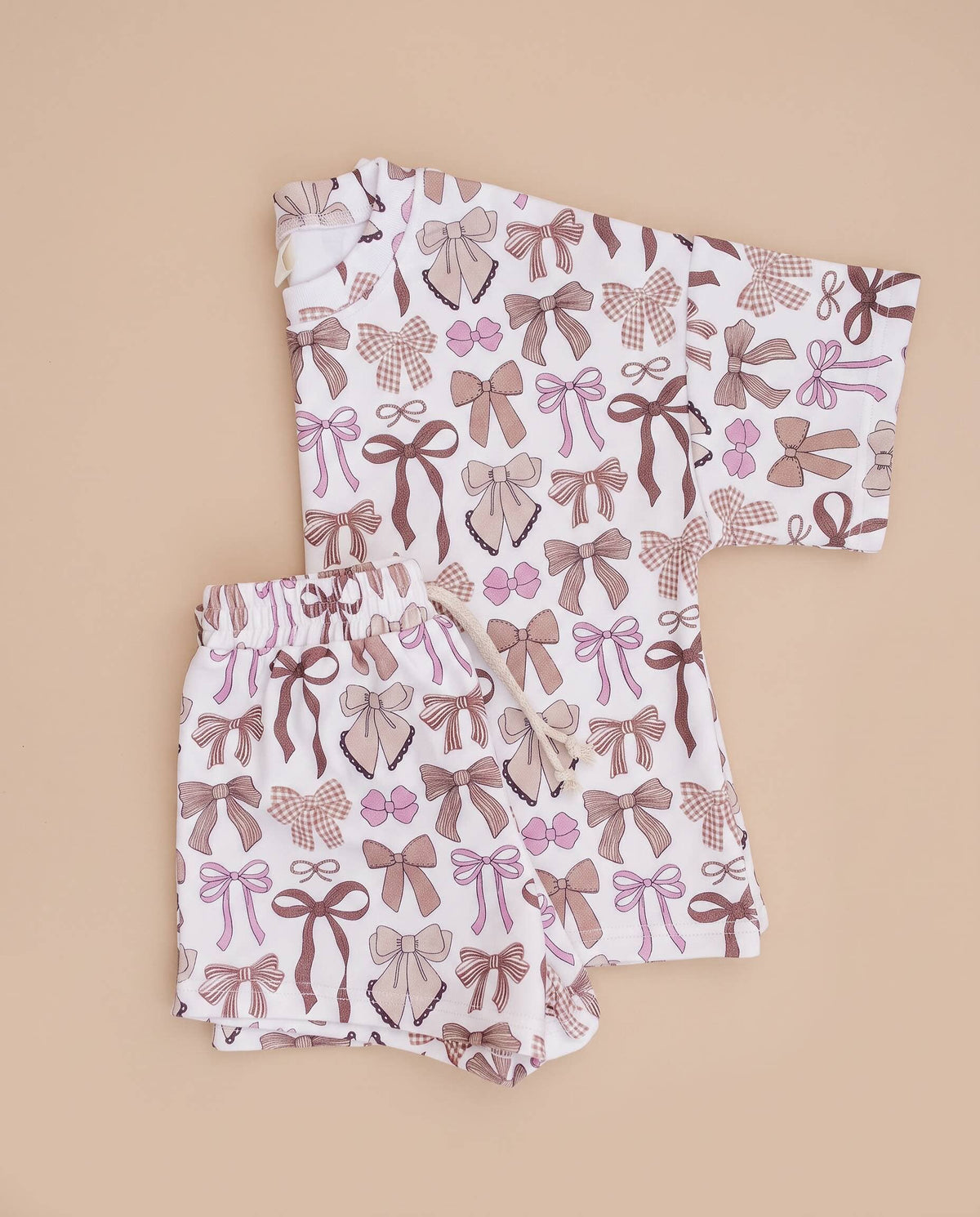 Shorts Set | Mocha Bows: 4T